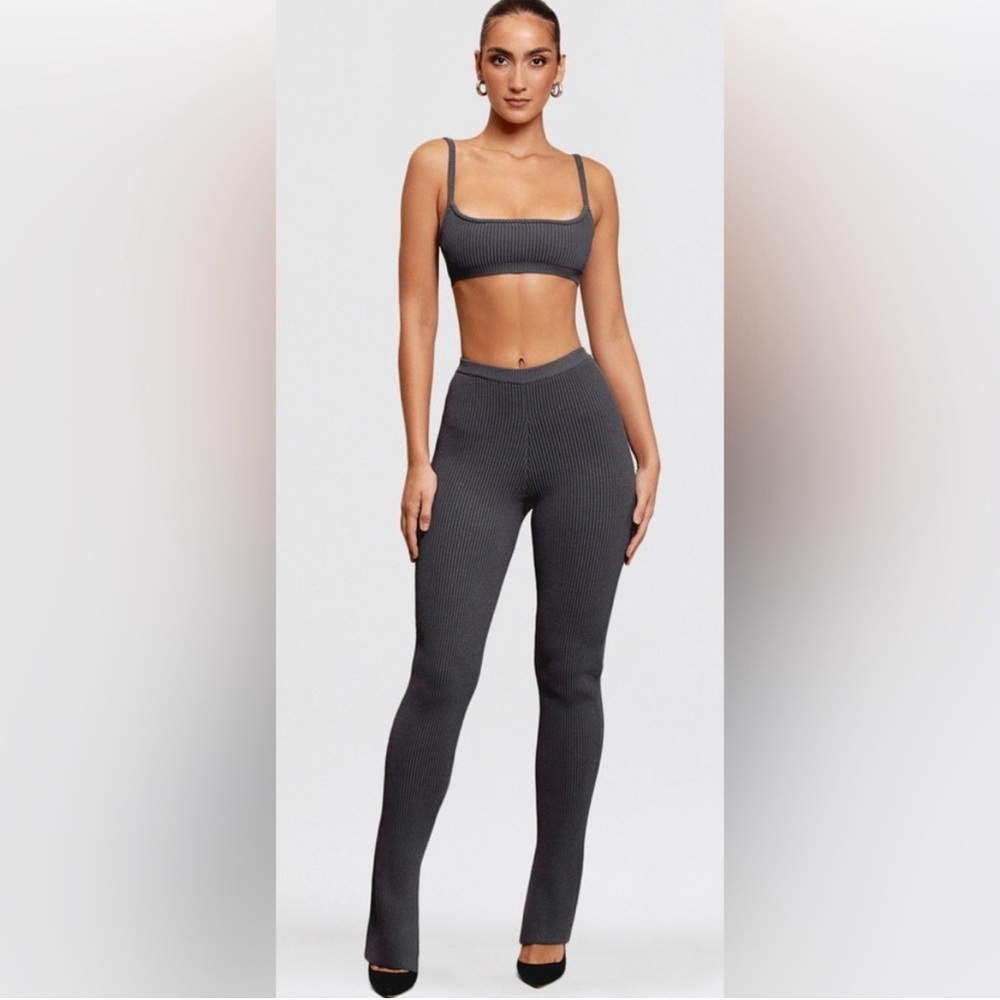House of CB Mitzi ribbed leggings gray